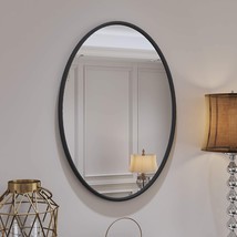 Black Oval Bathroom Mirrors - 20“ X 28” Metal Frame Wall Mirror, Mounted Mirrors - £93.51 GBP