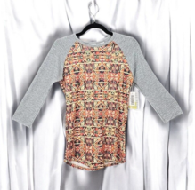 LuLaRoe T-shirt Randy Womans XXSmall Geometrical Pattern Long Raglan Sle... - £10.35 GBP