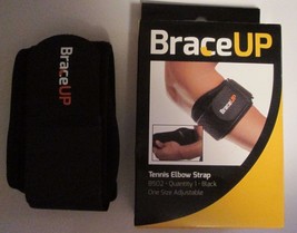 1 BraceUp Tennis Elbow Strap One Size Adjustable B502 Black Left or Righ... - $9.99