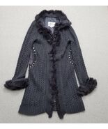 Ebene By Patrick Assuline Cardigan Womens 2 Gray Rabbit Fur - $181.49 CAD