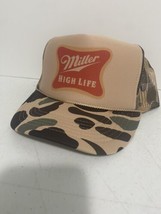 Vintage Miller Beer Trucker High Life Beer Summer Hat Adjustable  Camo Hunting - £13.82 GBP