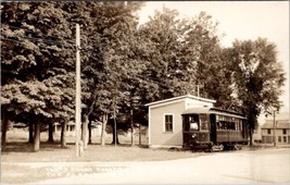 RPPC Waterbury Vermont VT View of Trolley Car no.3 at Ctr Park Postcard X15 - $39.95