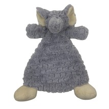 Demdaco Ellery Elephant Baby Lovey Security Gray Cream Rattle Shaggy Clutch - $12.17