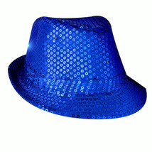 Blue Sequins LED Flashing Fedora Hat for Men and Women, Adult Size 7-8 - €30,27 EUR