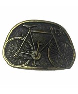 Solid Brass 1970s Road Bicycle Cyclist Vintage Belt Buckle - £26.11 GBP