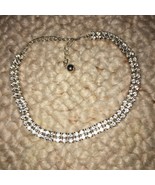 Crystal Choker Double Stranded Necklace With Extender &amp; Dangle Ball Reta... - £11.79 GBP