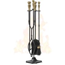 Complete 5-Pc Fire Pit Tool Set with Brass Handles - A Perfect Hearth Co... - $139.54