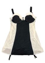 H&amp;M Sexy Lingerie Top Black Beige Padded Underwire Bra &amp; Garter Clips Si... - $10.50