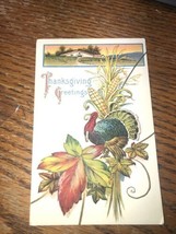 Early 1900s &quot;Thanksgiving Greetings Turkey&quot; Thanksgiving Postcard Antique A2 - £12.56 GBP