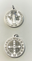 Saint Benedict Silver tone Medal, New, #2 - £3.89 GBP