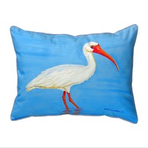 Betsy Drake Posing White Ibis Large Corded Indoor Outdoor Pillow 16x20 - £37.59 GBP