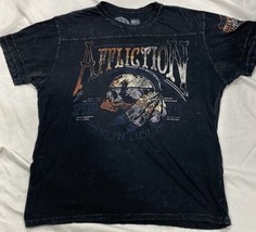 AFFLICTION Mens T-shirt American Customs Iron Skull Regular Fit Black 3XL - £18.10 GBP