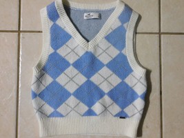 Sweater Vest Ladies HOLLISTER Vneck Blue/White Sz S Preown (tld) - £19.98 GBP