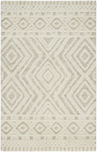 2&#39; X 3&#39; Ivory And Tan Wool Geometric Tufted Handmade Stain Resistant Are... - $1,848.75 MXN