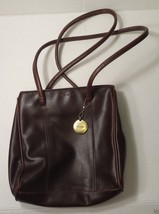 Nine West Women Brown Leather Bag 13x9x2.5&quot; Genuine leather handbag - £20.51 GBP