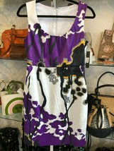 T TAHARI White &amp; Purple &quot;Jocelin&quot; Dress Style#F71UU600 Size 4 $159 NWT - £47.32 GBP