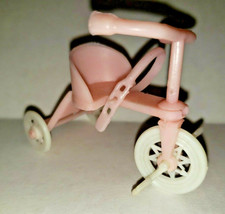 Vintage Baby Tricycle Cake Topper Decoration Pink with Baby Made in Hong... - $8.99