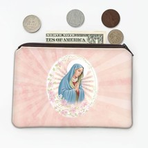 Virgin Mary : Gift Coin Purse Catholic Religious Saint Floral - £7.96 GBP