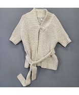 H&amp;M Women Sweater Size S Tan Cardigan Wool Cozy Alpaca Knit Short Sleeve... - £8.52 GBP