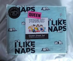 New Peanuts Cartoons Queen Sheet Set Snoopy   &quot; I LIKE NAPS! &quot; - £46.51 GBP