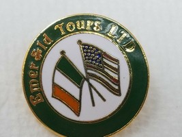 Pin Irish Flags Emerald Tours LTD Vintage Enamel Metal  - $9.45
