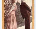 Couple Kissing In A World of Bliss Gilt 1909 DB Postcard N2 - $3.91
