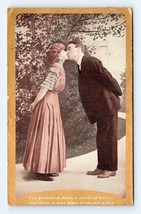 Couple Kissing In A World of Bliss Gilt 1909 DB Postcard N2 - £3.06 GBP