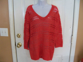 ELLE Geranium  Open Stitch Sweater Size XL Women&#39;s NEW  HTF - £23.34 GBP
