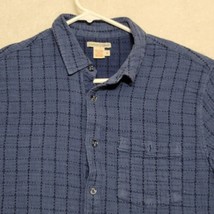 CARBON 2 COBALT Men&#39;s Shirt Size Medium Blue Textured Check Long Sleeve Casual - £19.55 GBP