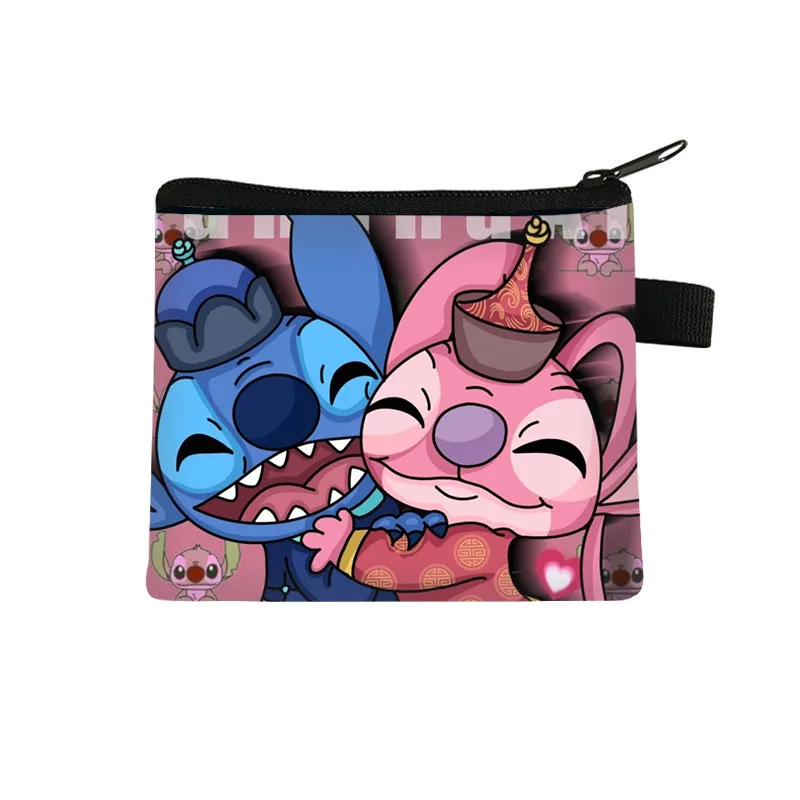 New Anime Stitch Coin Purse Kawaii Lilo Stitch Wallet Cute Angel Storage... - $4.82