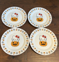 SANRIO X Pumpkin Hello Kitty Halloween Plate Set Of 4 Pumpkins New - £55.92 GBP