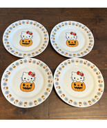 SANRIO X Pumpkin Hello Kitty Halloween Plate Set Of 4 Pumpkins New - £55.06 GBP