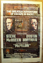 Steve Mc Queen,Dustin Hoffman (P API Llon) ORIG,1973 Rare Ver,Movie Poster (Wow) - £194.69 GBP