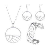 Cremo Stainless Steel Bangles Cuff Bracelets Manchette Argent Earrings Necklace  - £42.60 GBP