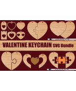 Laser Cut Valentine Keychain SVG Bundle - $925.47 MXN
