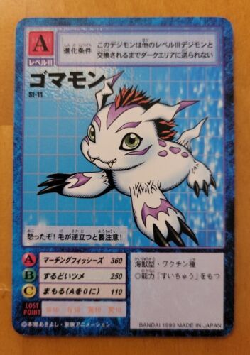 Gomamon St-11 Digimon Card Vintage Rare Bandai Japan 1999 - £4.53 GBP