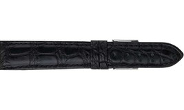 Genuine Louisiana Alligator Padded Stitched Matte Black Watch Strap - $199.00+