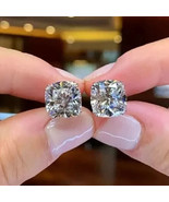 2Ct Cushion Cut Lab-Created Diamond Women&#39;s Studs in 14K White Gold Plated - $2,675.95 MXN
