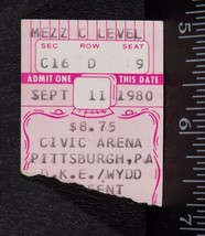 Vintage Ted Nugent Ticket Stumpf September 11 1980 Civic Arena Pittsburgh Tob - $39.18