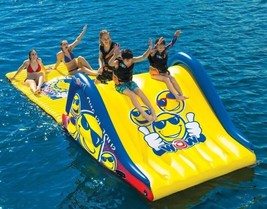Giant Huge Inflatable Wow Floating Island Slide Water Walkway Lake River Raft - £107.83 GBP
