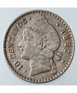 1897-P Dominicaine République 10 Centavos Pièce Argent En Au État Km #13 - $4,188.16 MXN