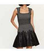 RVN Women&#39;s Size Small Chevron 3D Jacquard Square Neck Fit &amp; Flare Dress... - €64,46 EUR