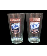6&quot; Set of 2 Miller Lite U.S. Armed Forces - We Salute You Glasses Pint - £17.12 GBP