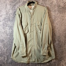Guidewear Cabelas Nylon Shirt Mens XL Light Green Outdoors Vented Hiking Fishing - £9.90 GBP