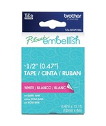 Brother P-Touch Embellish White Print on Berry Pink Tape TZE-MQP35M - ~1... - £15.71 GBP