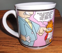 Vtg 1978 Garfield Manager Boss Office Work Employee Job Jim Davis Coffee Tea Mug - £10.21 GBP