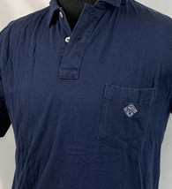 Vintage Ralph Lauren Polo Shirt Navy Blue Crest Mens Large 80s 90s - £23.50 GBP