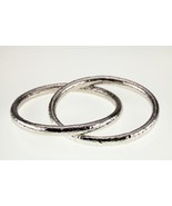 Sterling Silver Two Interlaced Bangle Bracelets with A Hammer Finish 41.2gr - €258,88 EUR