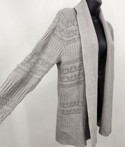 Sonoma Life &amp; Style Open Front Cardigan Sweater Women&#39;s Medium Gray Mid Length - £11.19 GBP