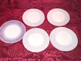 5 Petalware Depression Glass Bread Plates 4 Monax &amp; 1 Opalescent MacBeth-Evans - £23.97 GBP